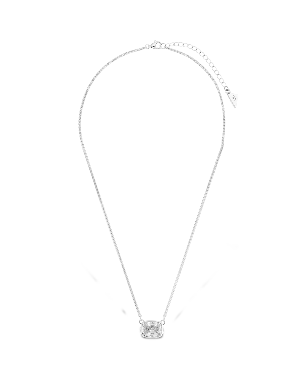 Sterling Silver Mini Elongated Cushion Wheat Chain Necklace