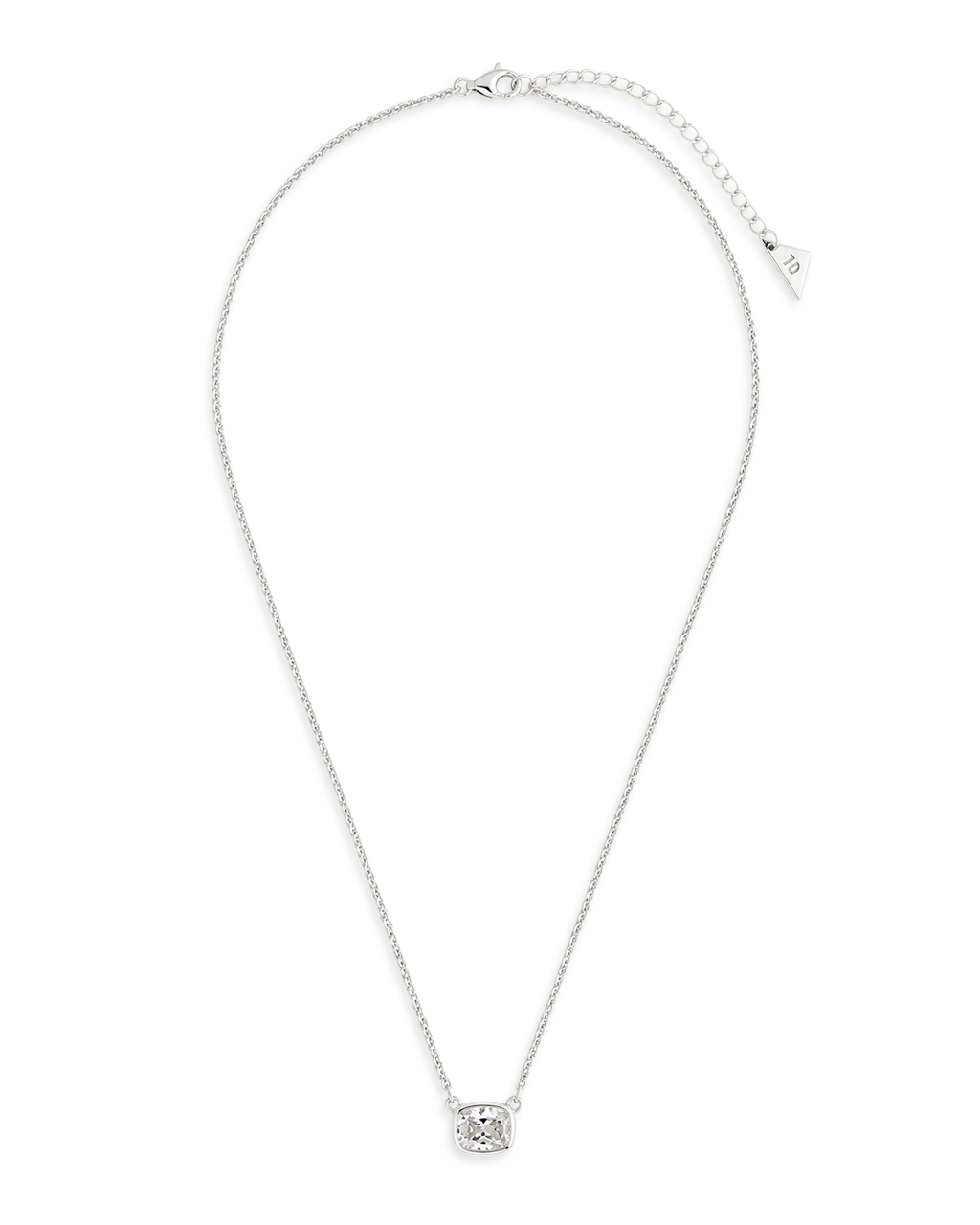 Sterling Silver Mini Elongated Cushion Wheat Chain Necklace