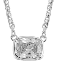 Sterling Silver Mini Elongated Cushion Wheat Chain Necklace