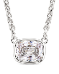 Sterling Silver Mini Elongated Cushion Wheat Chain Necklace