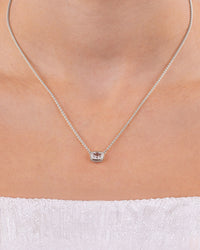 Sterling Silver Mini Elongated Cushion Wheat Chain Necklace