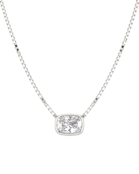 Sterling Silver Elongated Cushion Box Chain Necklace