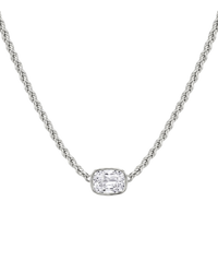Sterling Silver Elongated Cushion Wheat Chain Necklace