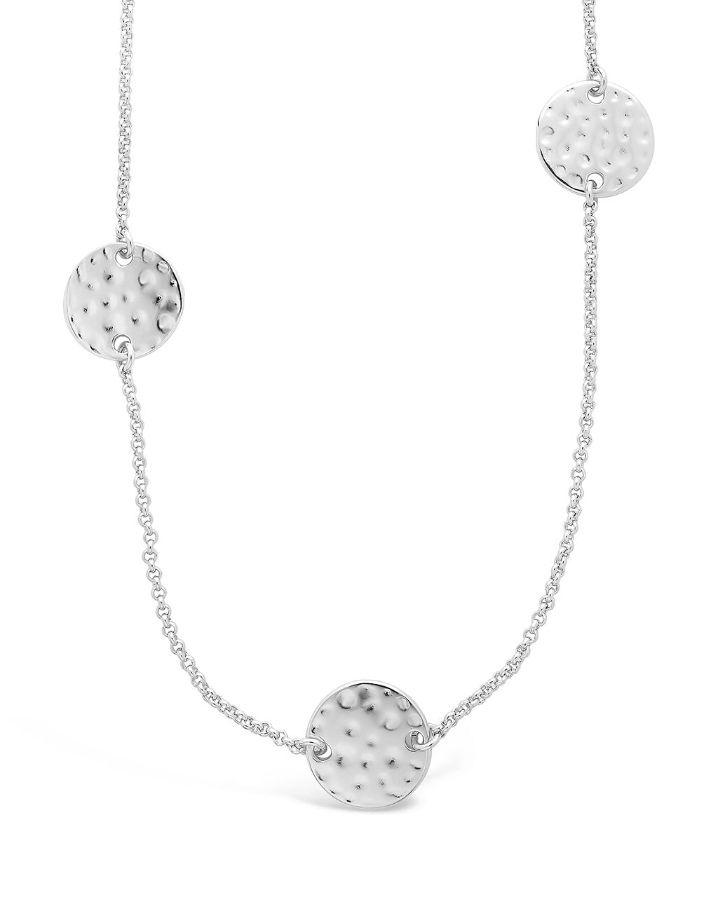 Round Disk Stationed Layer Necklace Necklace Sterling Forever 
