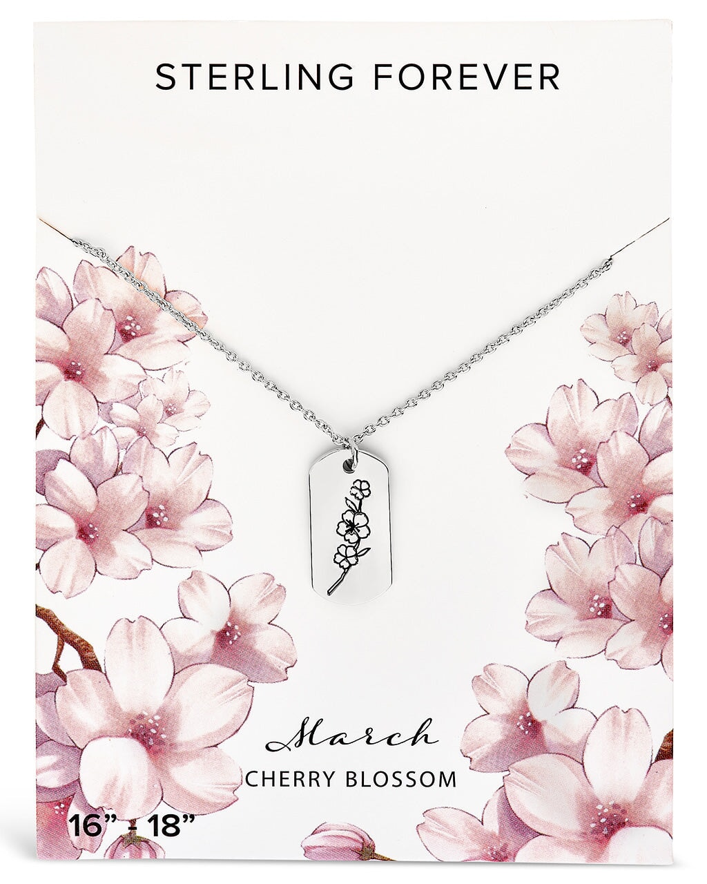 Birth Flower Pendant Necklace Sterling Forever 