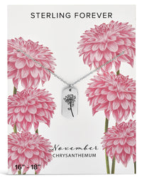 Birth Flower Pendant Necklace Sterling Forever 