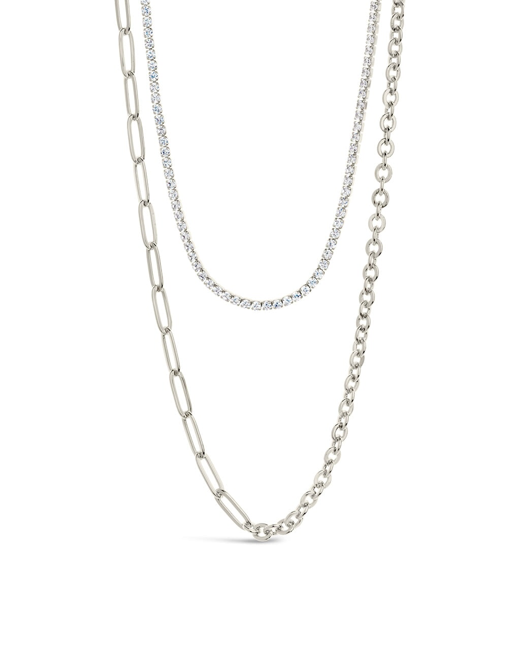 Collins CZ Layered Chain Necklace Necklace Sterling Forever 