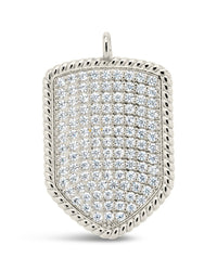 CZ Shield Charm - Sterling Forever