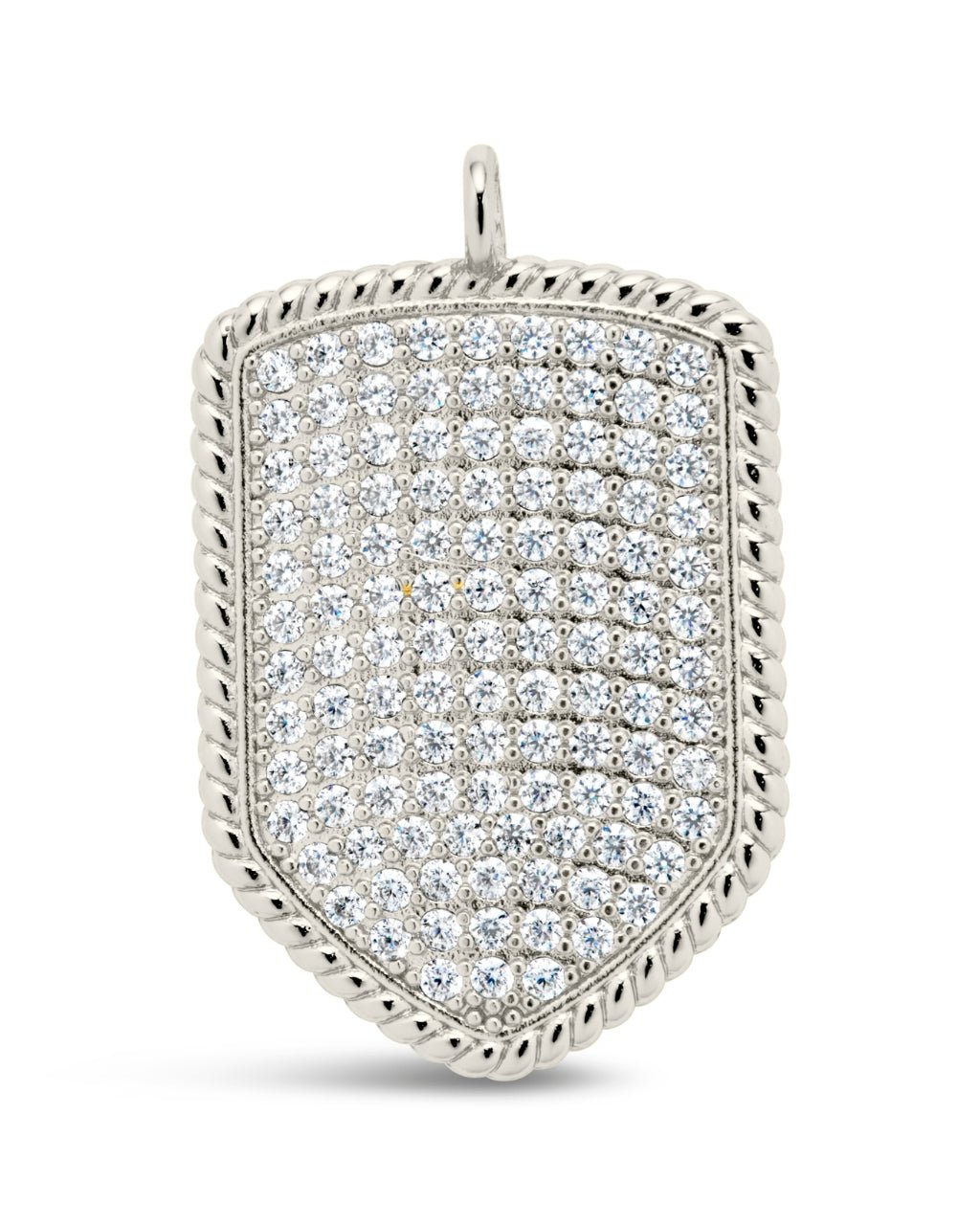 CZ Shield Charm - Sterling Forever