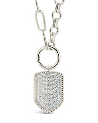 CZ Shield Charm - Sterling Forever