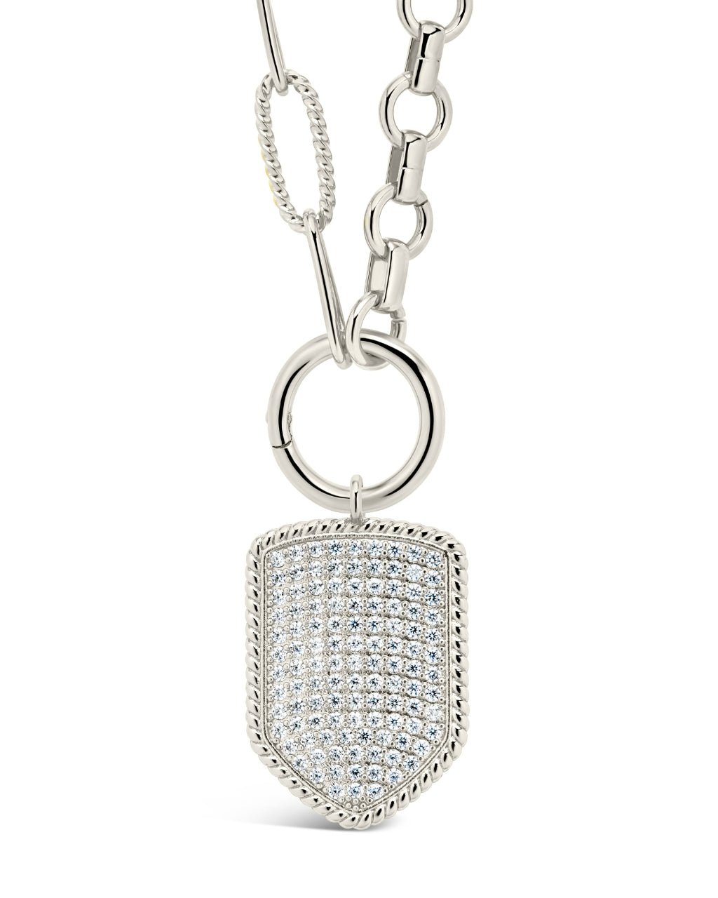 CZ Shield Charm - Sterling Forever