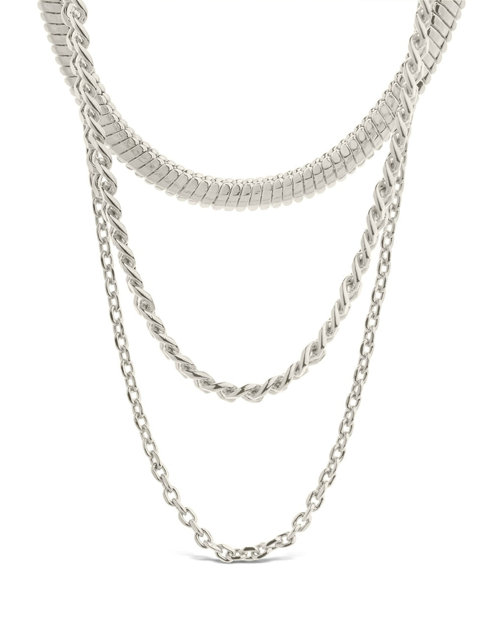 Brenna Triple Layered Chain Necklace Sterling Forever