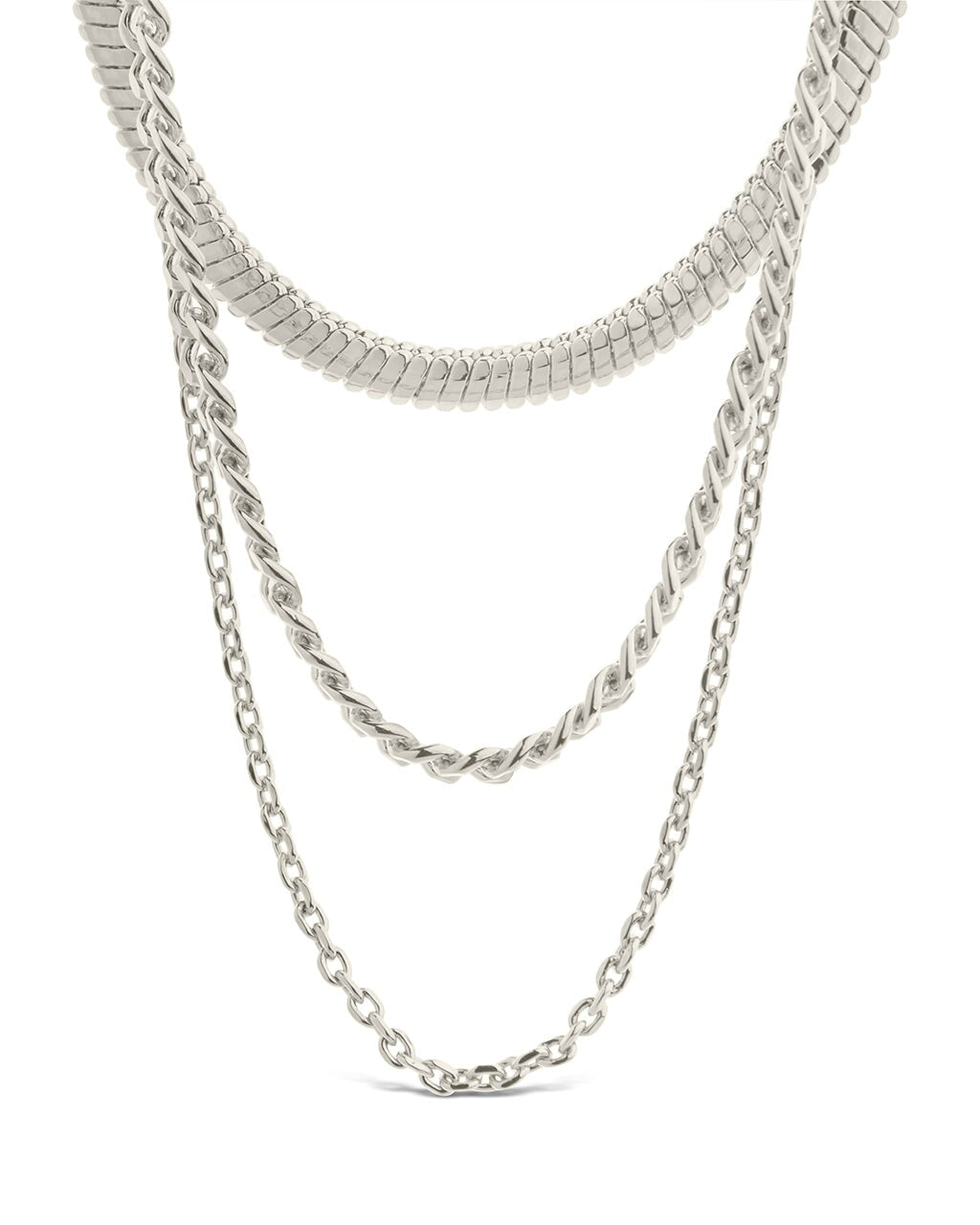 Brenna Layered Chain Necklace Necklace Sterling Forever Silver 