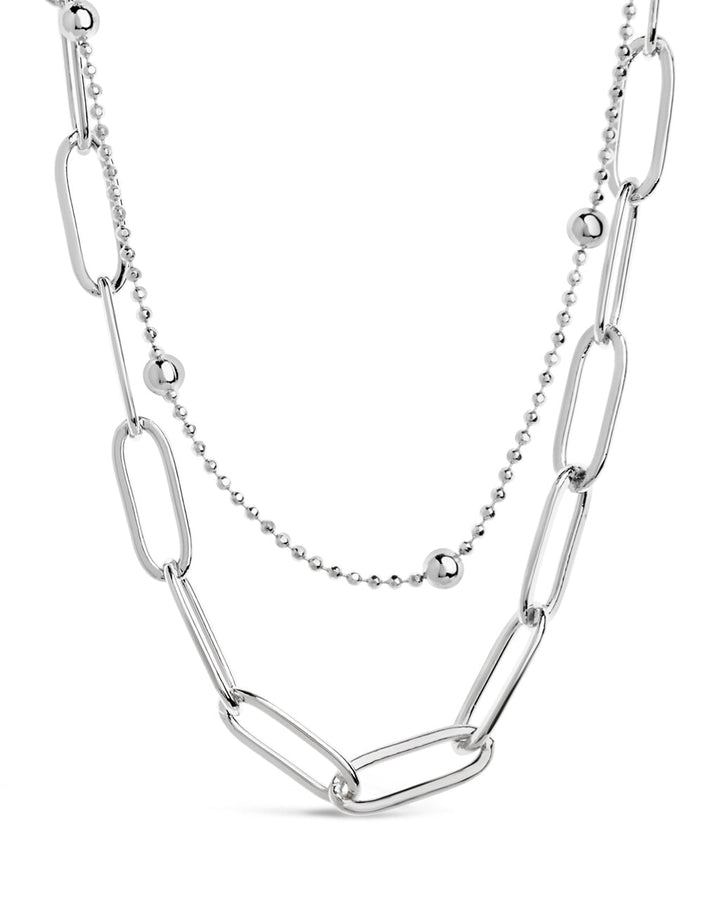 Leah Beaded & Paperclip Layered Chain Necklace