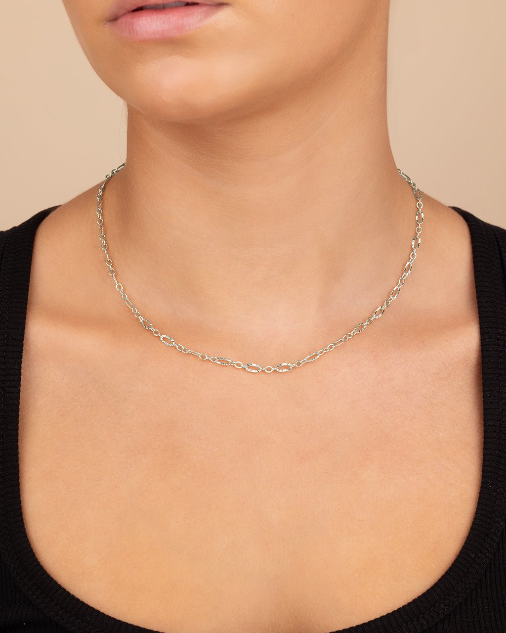 Elysia Delicate Mixed Link Chain Necklace - Sterling Forever