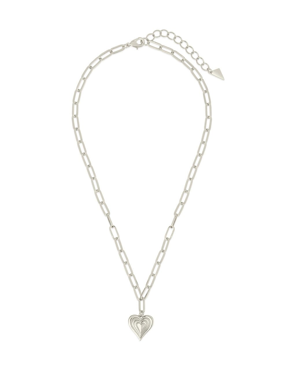 Paperclip Beating Heart Pendant Necklace - Sterling Forever