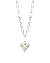 Paperclip Beating Heart Pendant Necklace - Sterling Forever