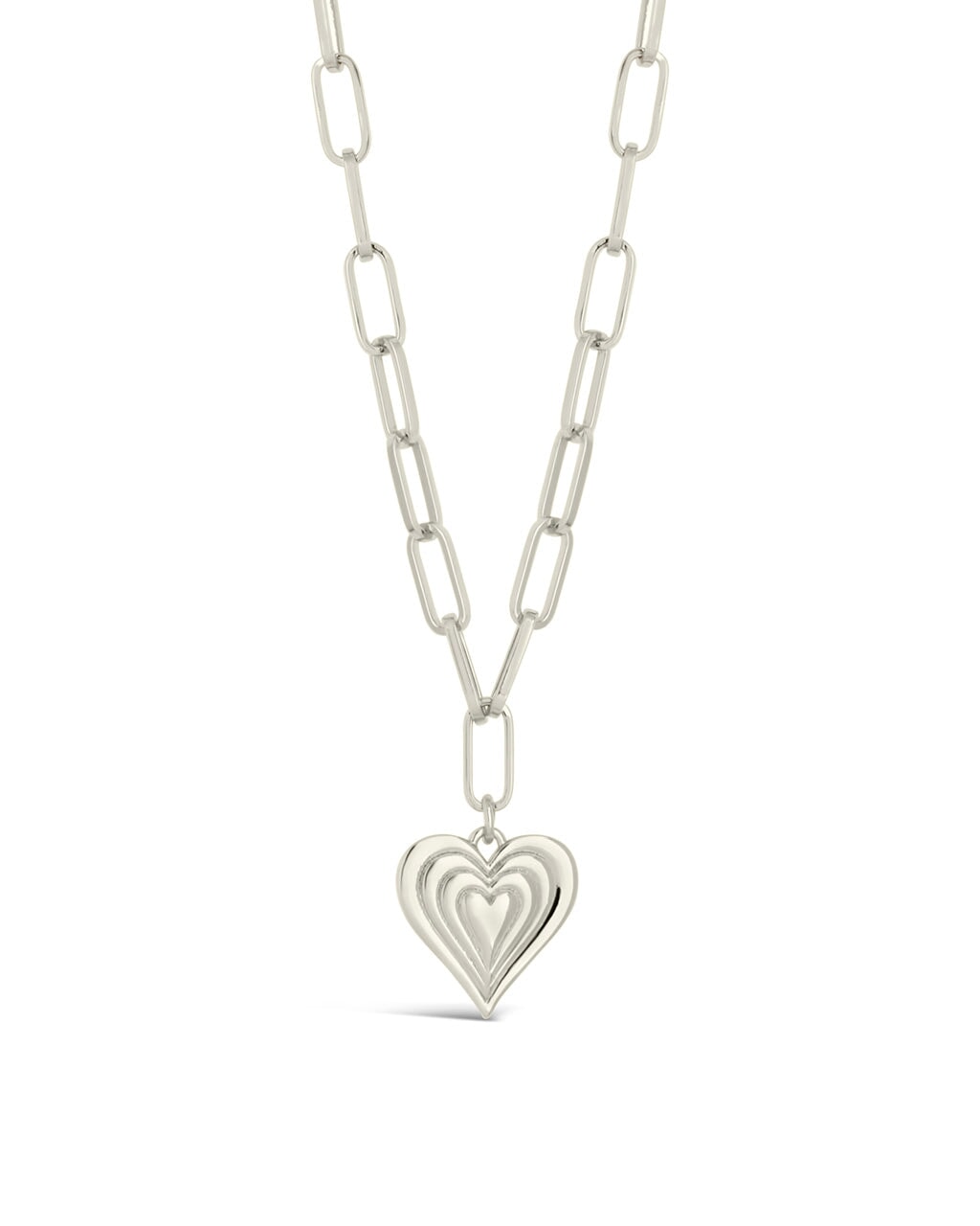 Paperclip Beating Heart Pendant Necklace - Sterling Forever