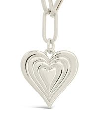 Paperclip Beating Heart Pendant Necklace - Sterling Forever