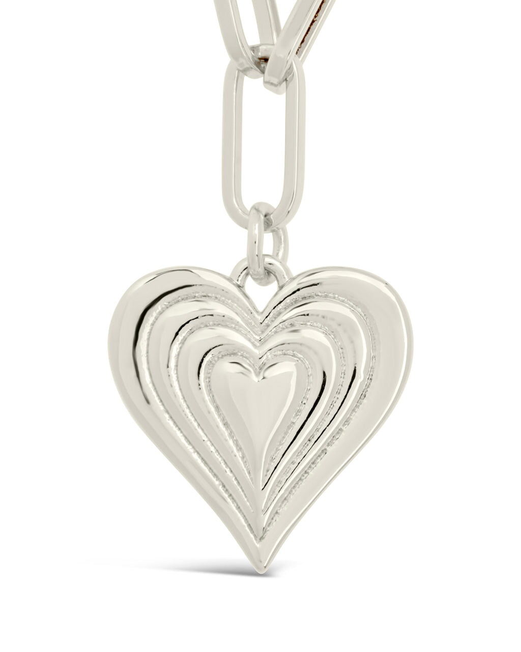 Paperclip Beating Heart Pendant Necklace - Sterling Forever