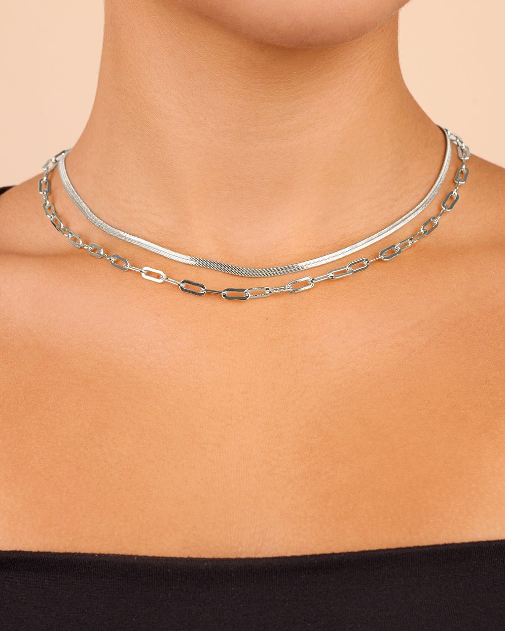Brinley Layered Chain Necklace - Sterling Forever