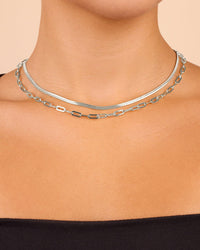 Brinley Layered Chain Necklace - Sterling Forever
