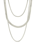 Everly Layered Herringbone Chain Necklace - Sterling Forever