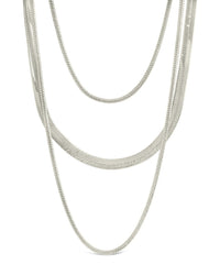 Everly Layered Herringbone Chain Necklace - Sterling Forever
