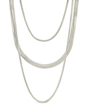 Everly Layered Herringbone Chain Necklace