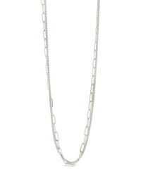 Emery Paperclip & Curb Chain Layered Necklace - Sterling Forever