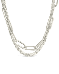 Emery Paperclip & Curb Chain Layered Necklace - Sterling Forever