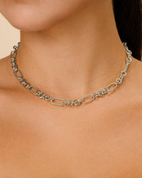 Fianna Mixed Chain Link Necklace - Sterling Forever