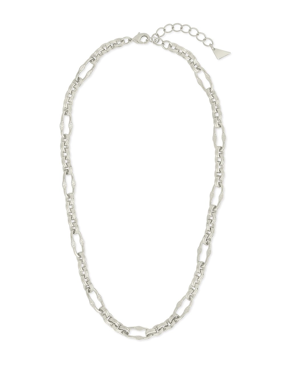 Tegan Textured Long Link Necklace - Sterling Forever