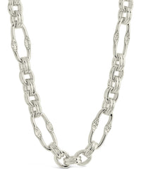 Tegan Textured Long Link Necklace - Sterling Forever