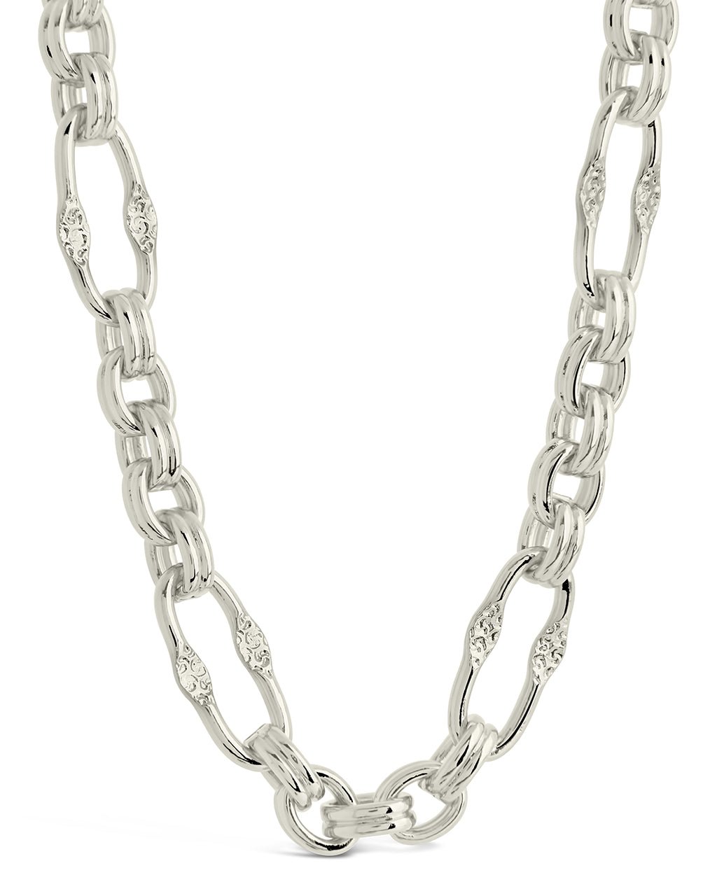 Tegan Textured Long Link Necklace - Sterling Forever