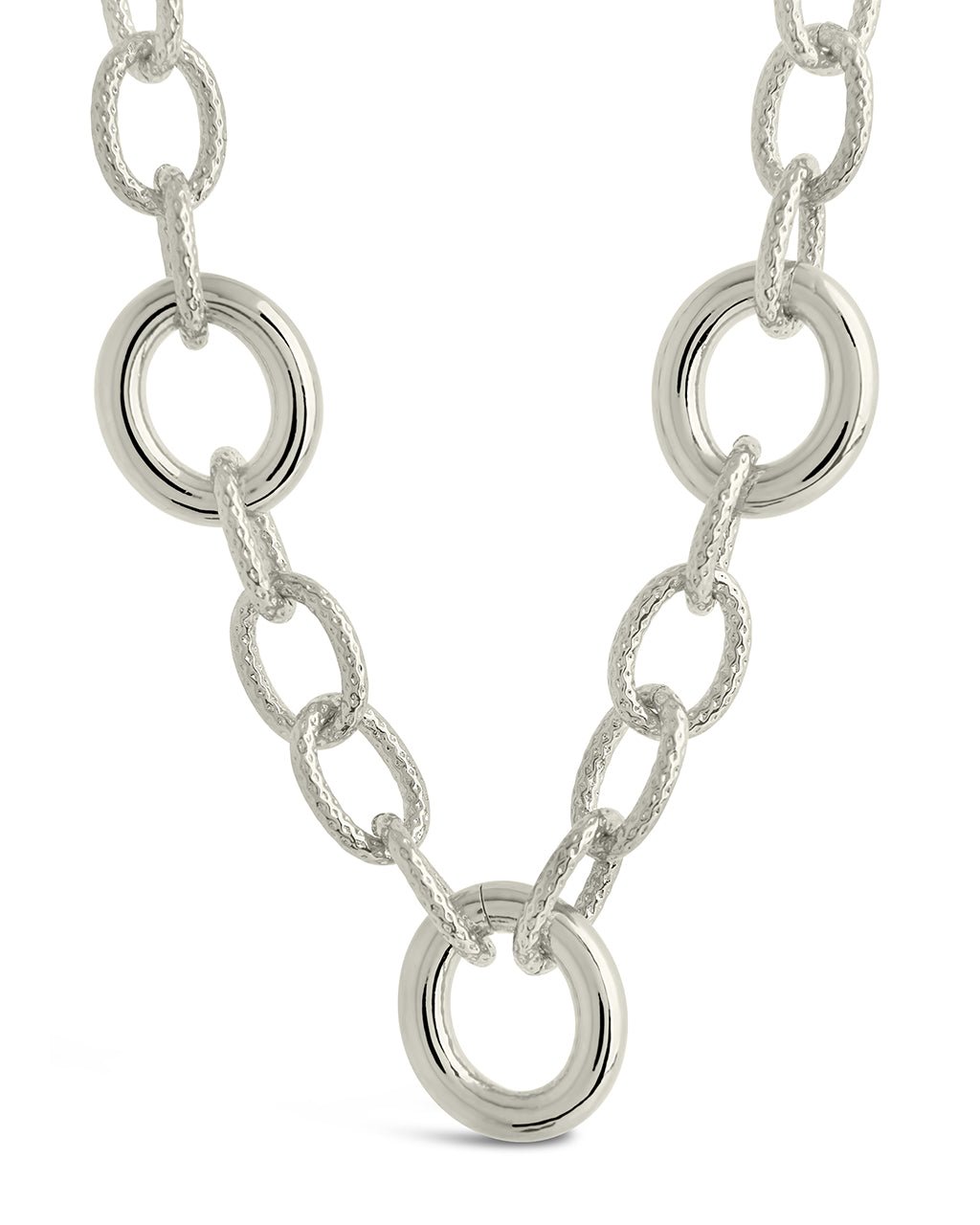 Carter Round Statement Link Necklace - Sterling Forever
