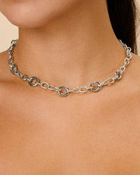Carter Round Statement Link Necklace - Sterling Forever