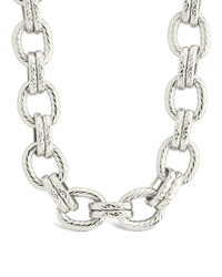 Kamora Textured Chain Link Necklace - Sterling Forever