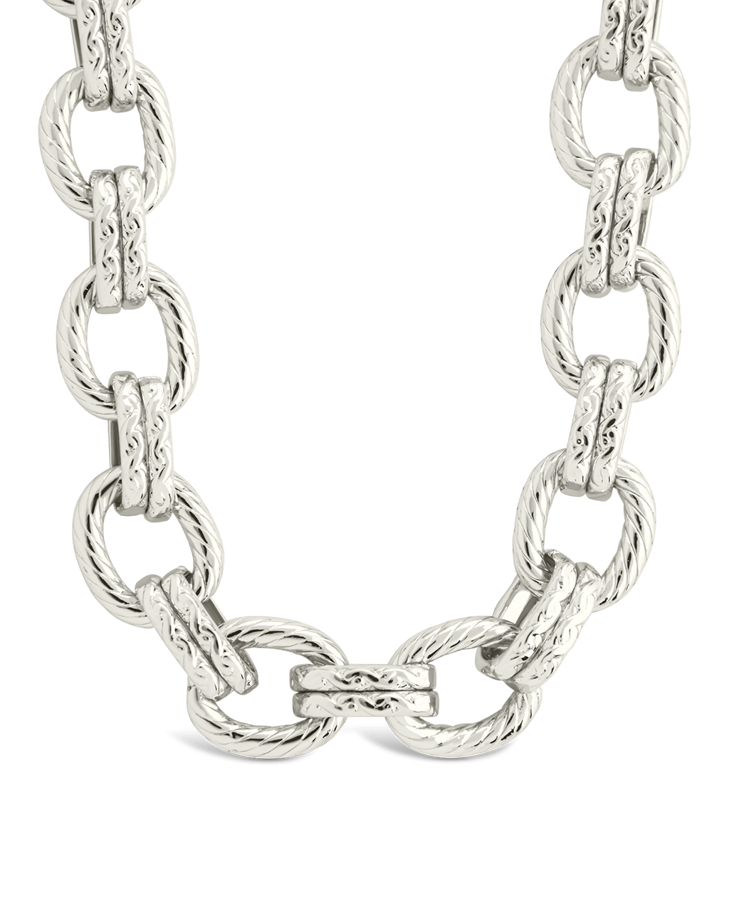 Kamora Textured Chain Link Necklace - Sterling Forever