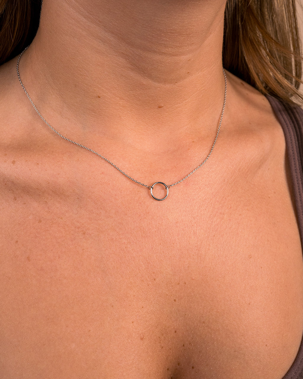 Sterling Silver Open Circle Necklace