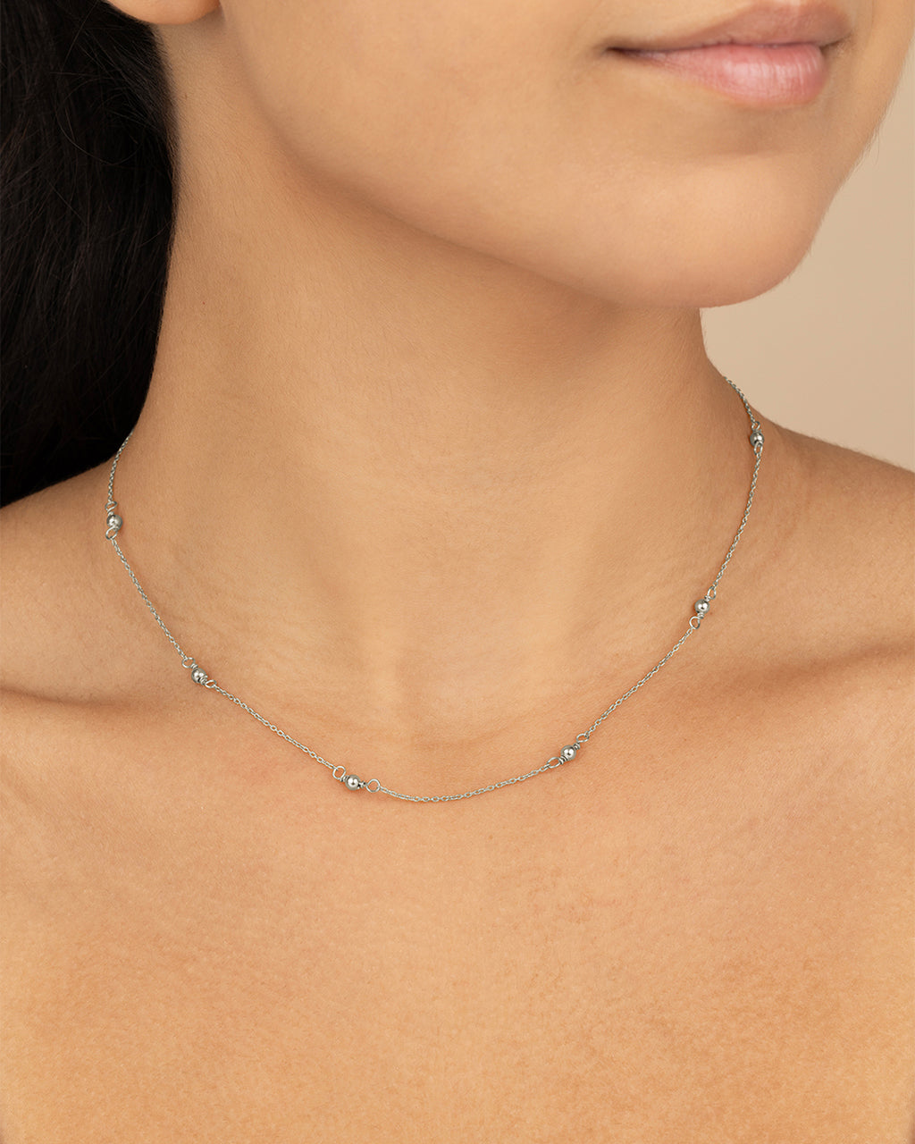 Sterling Silver Beaded Necklace