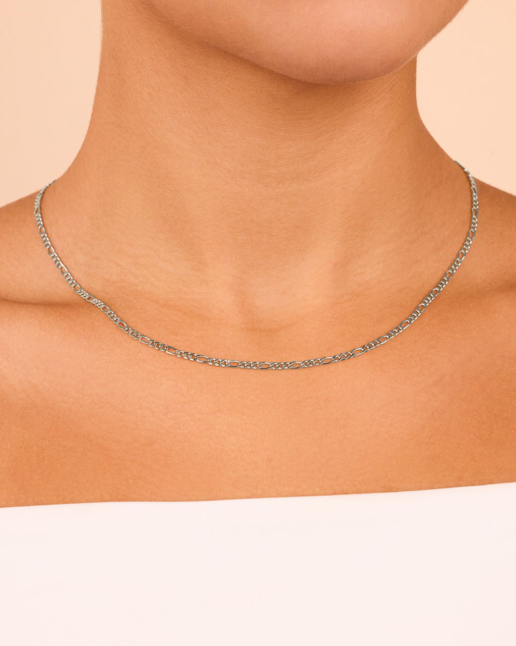 Sterling Silver Figaro Chain Necklace - Sterling Forever