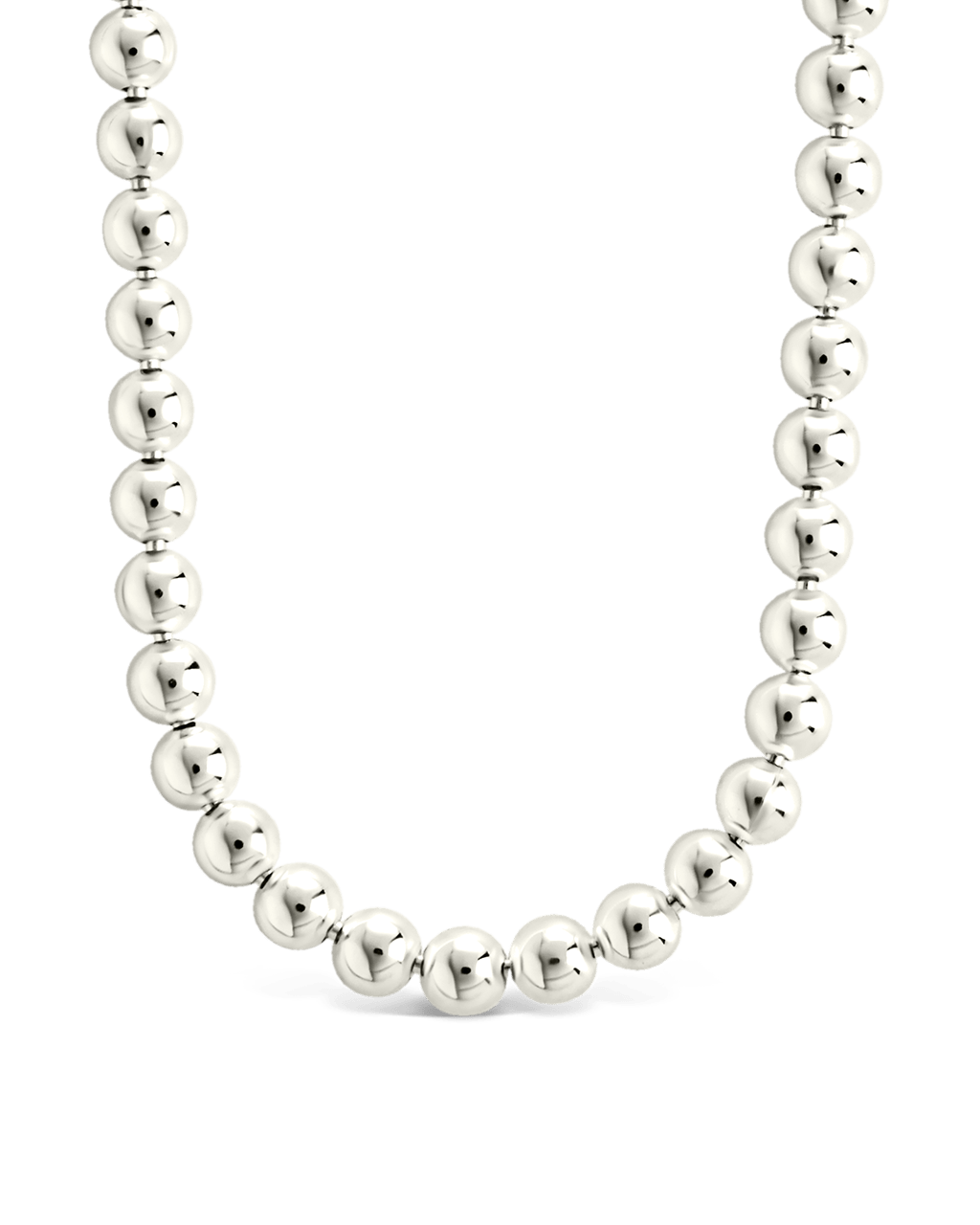 Sterling Silver Basia Dainty Beaded Chain Necklace - Sterling Forever