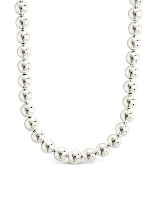 Sterling Silver Basia Dainty Beaded Chain Necklace