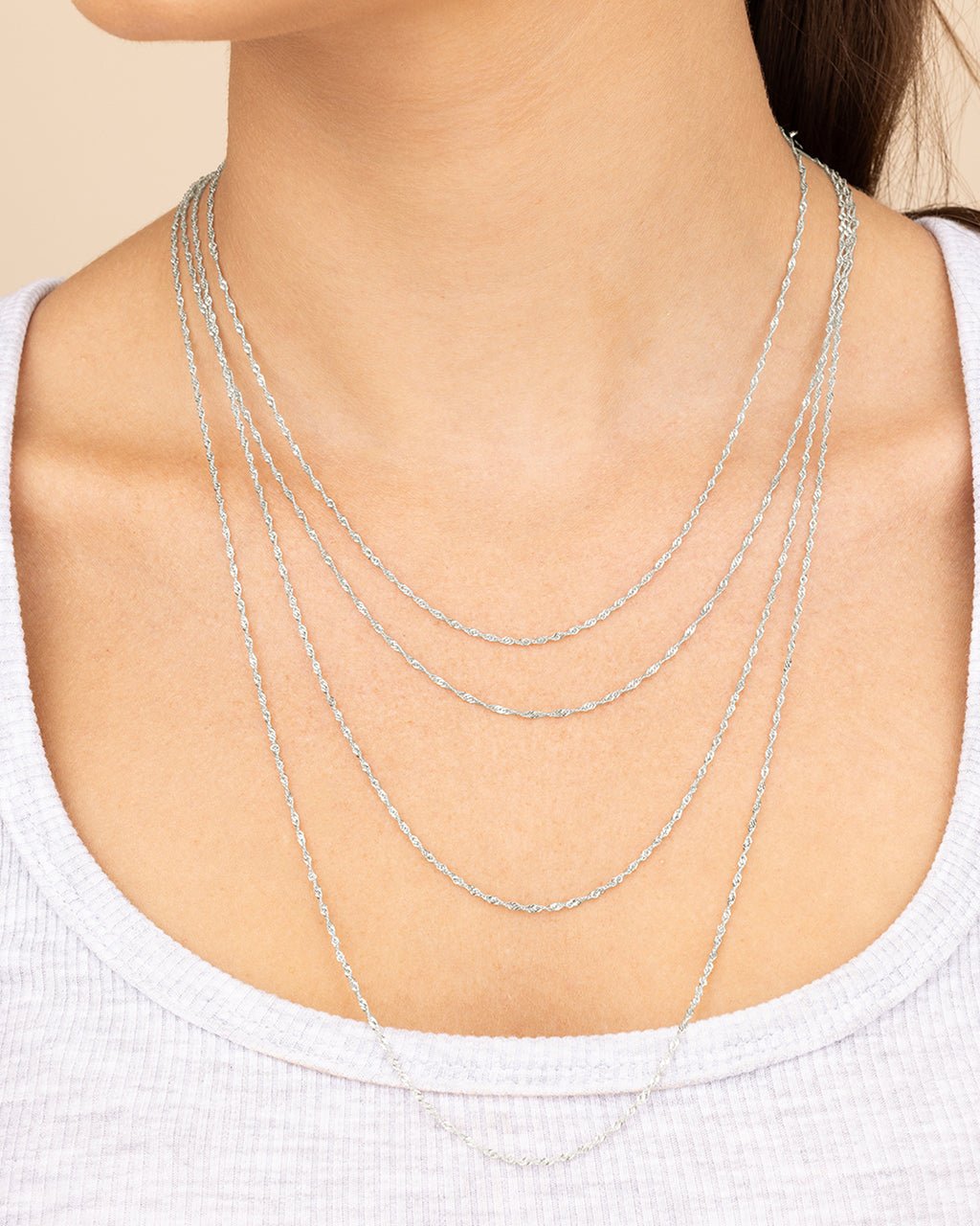 Sterling Silver Janina Delicate Twisted Chain Necklace – Sterling