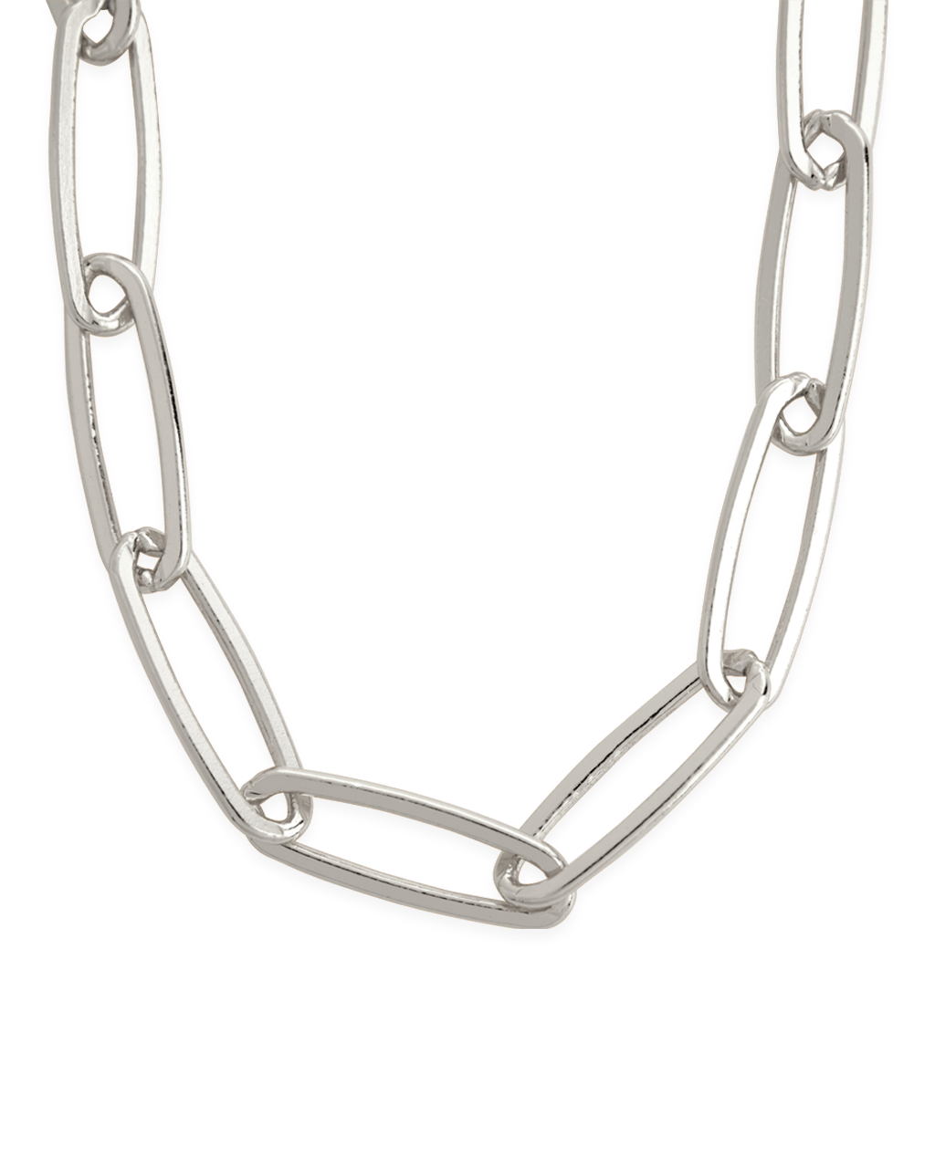 Sterling Silver Large Elongated Paperclip Chain Necklace - Sterling Forever