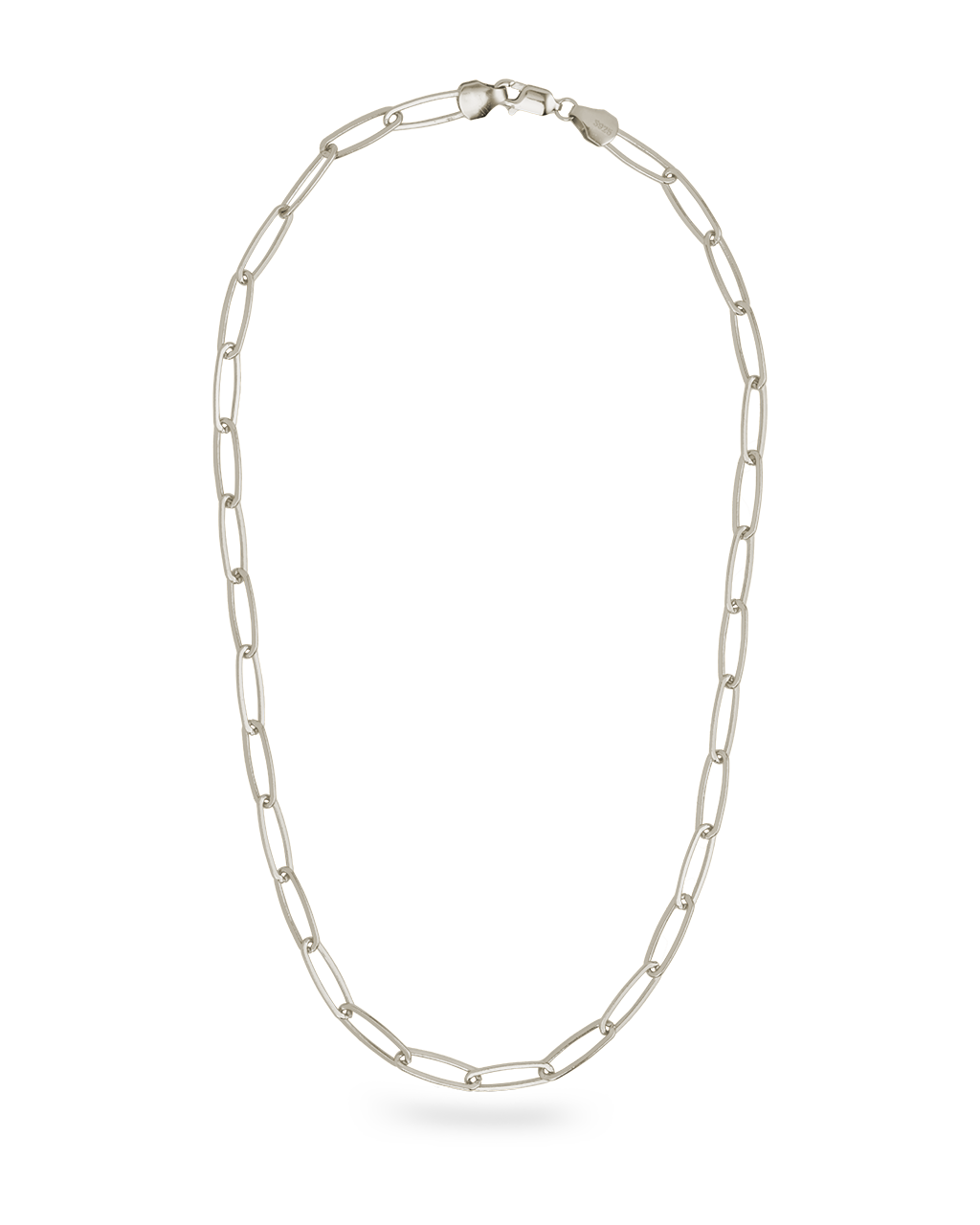 Sterling Silver Large Elongated Paperclip Chain Necklace
