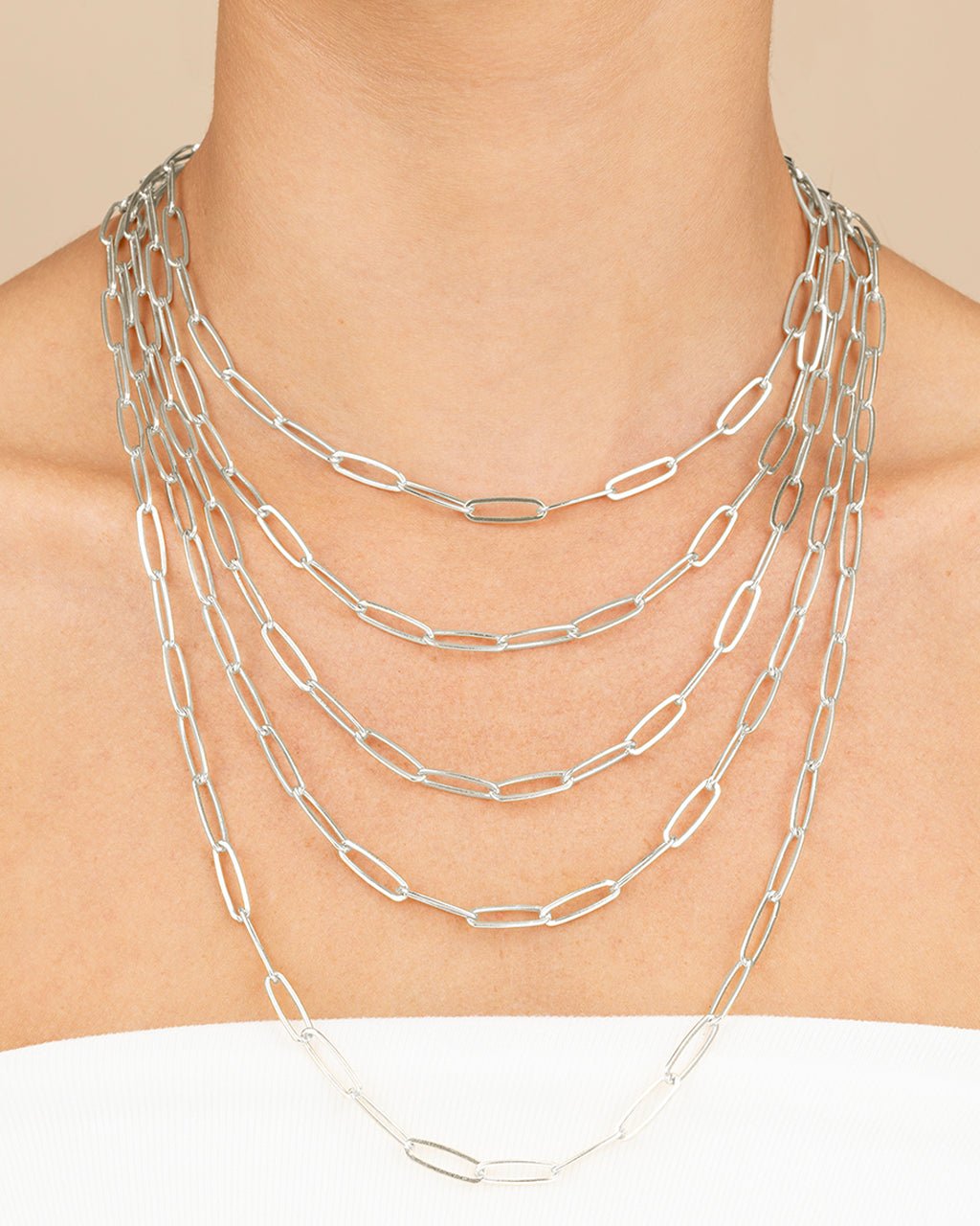 Sterling Silver Large Elongated Paperclip Chain Necklace - Sterling Forever