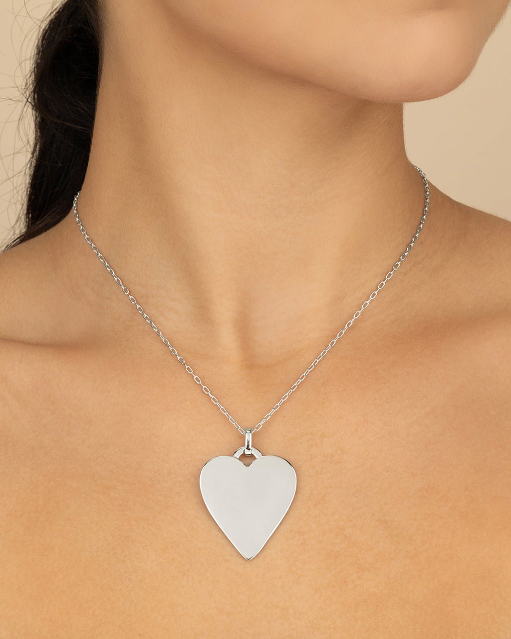 Rita Polished Heart Statement Necklace - Sterling Forever