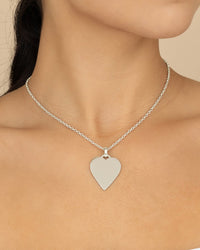 Rita Polished Heart Statement Necklace - Sterling Forever